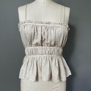 Zara Gathered Linen Camisole